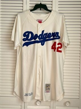 Mitchell & Ness Dodgers Jersey Jackie Robinson 42 Cooperstown Collection Size 54